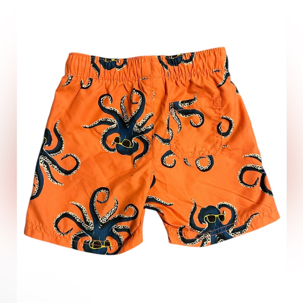 Old Navy Orange Swim Shorts with Octopus Design